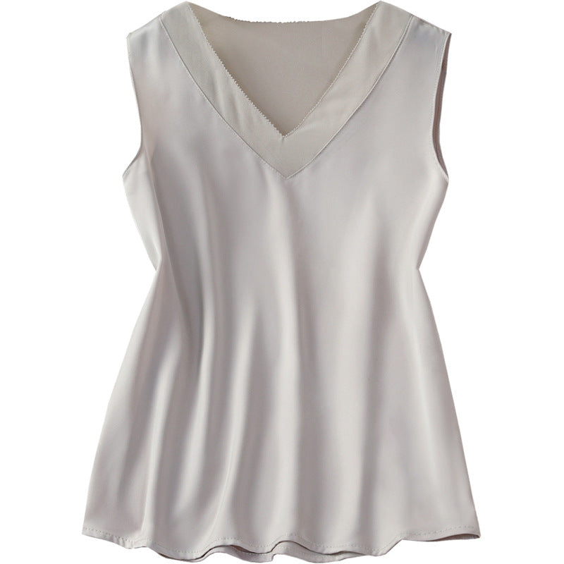 Savypri Champagne Silk Satin Top