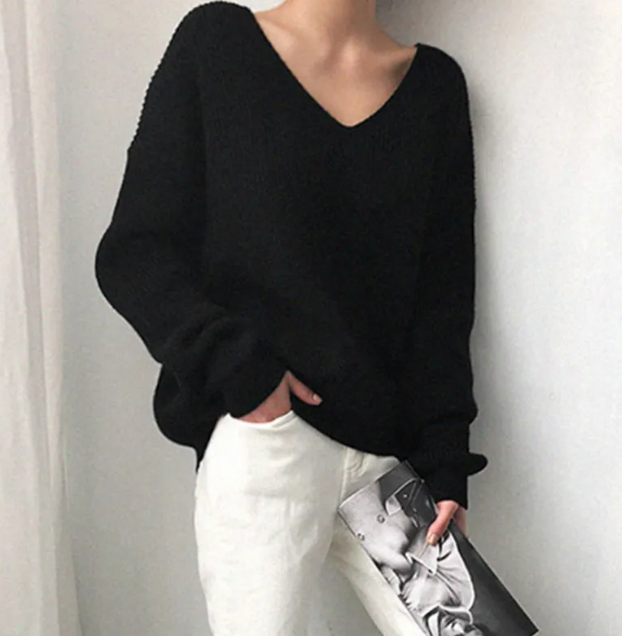 Savypri Cloud Knit V-Neck Top