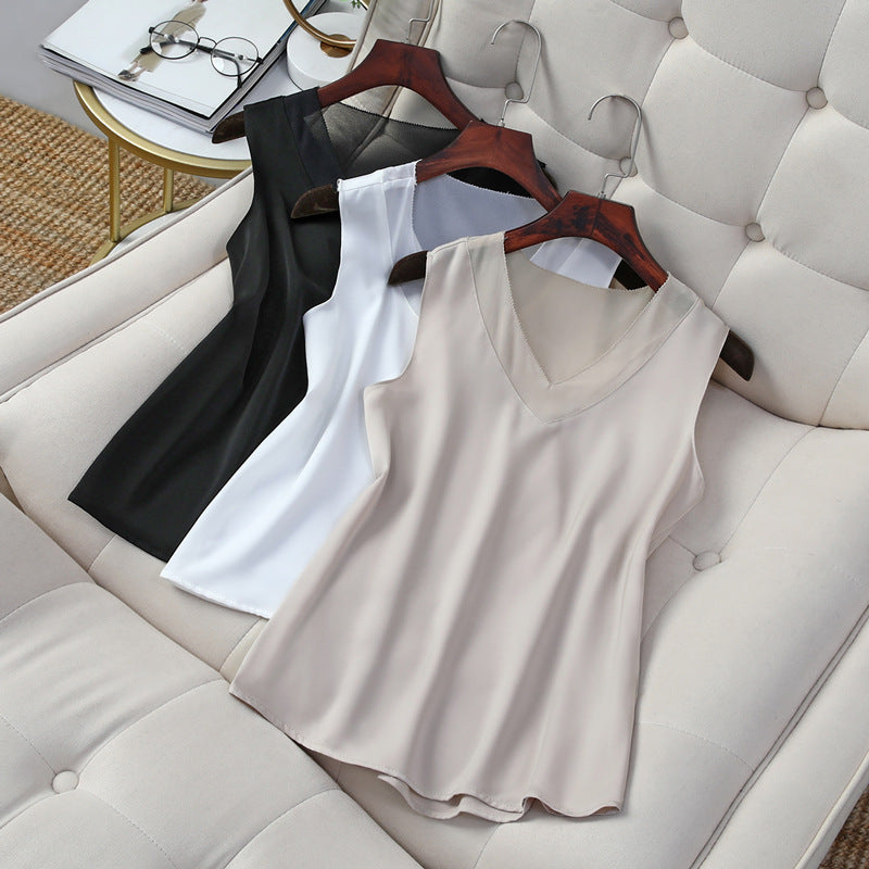 Savypri Champagne Silk Satin Top