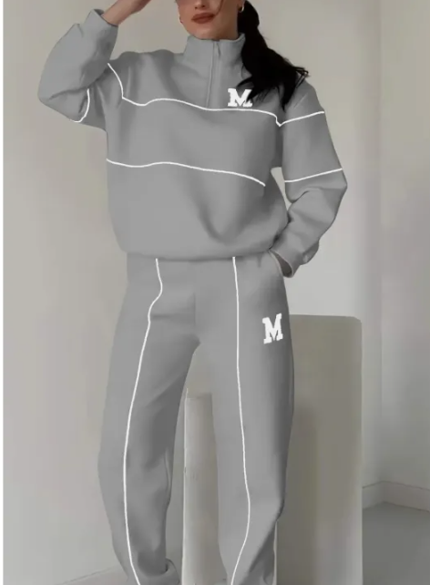 Womens 2 Piece Outfits Lounge Hoodless Pullover Sweatshirt Sweatsuit Sets Sweatshirt Baggy Fashion Sweatpants With Pockets