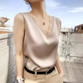 Savypri Champagne Silk Satin Top