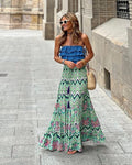 Savypri Azure Bloom Maxi Shirt