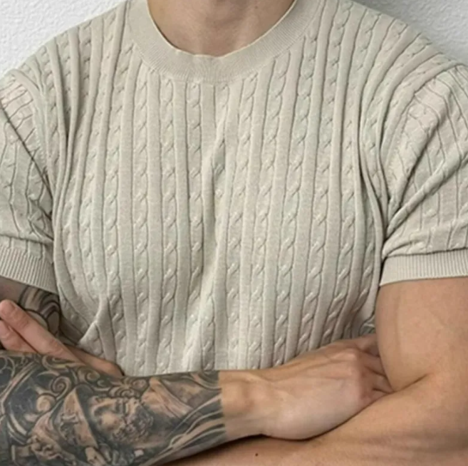 Savypri Luxe Cable-Knit Summer Tee