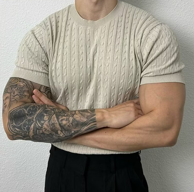 Savypri Luxe Cable-Knit Summer Tee